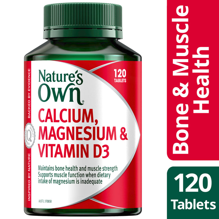 Nature's Own Calcium, Magnesium and Vitamin D3 120 Tablets
