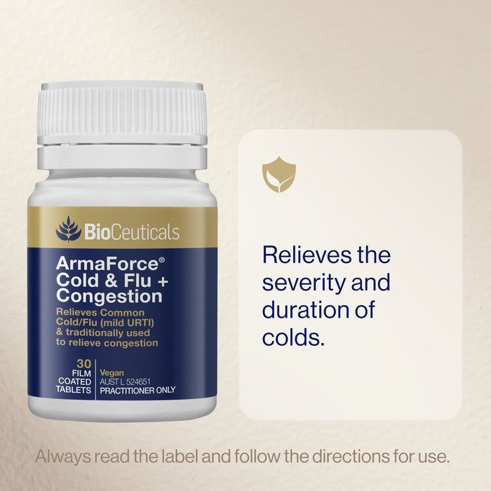 Bioceuticals Armaforce Cold & Flu + Congestion 30Tablets