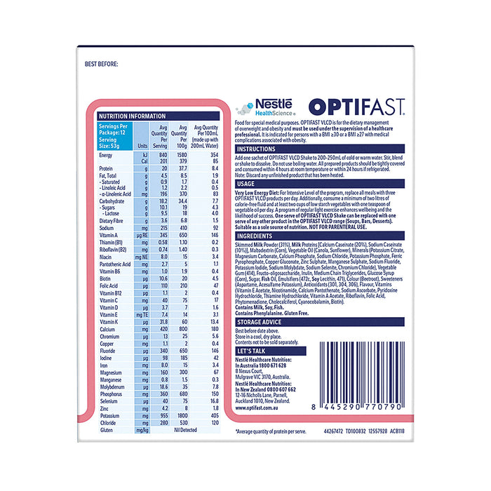 Optifast VLCD Shake Strawberry 12 x 53g.