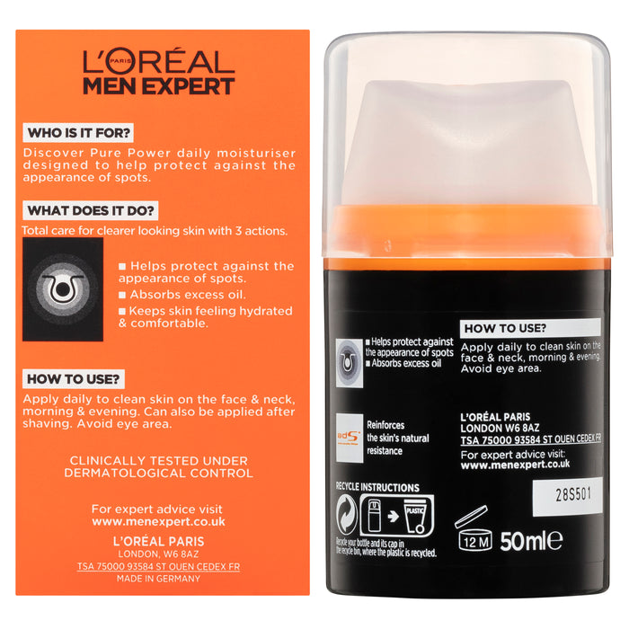 L'Oreal Men Pure Power Anti-Spot Moisturiser 50ml