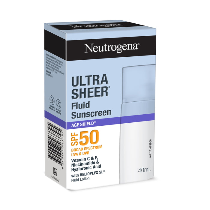 Neutrogena Ultra Sheer Fluid Sunscreen Age Shield 40mL
