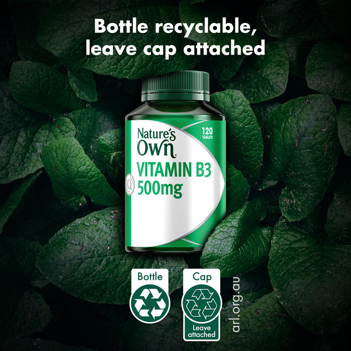 Nature's Own Vitamin B3 500mg 120 Tablets.