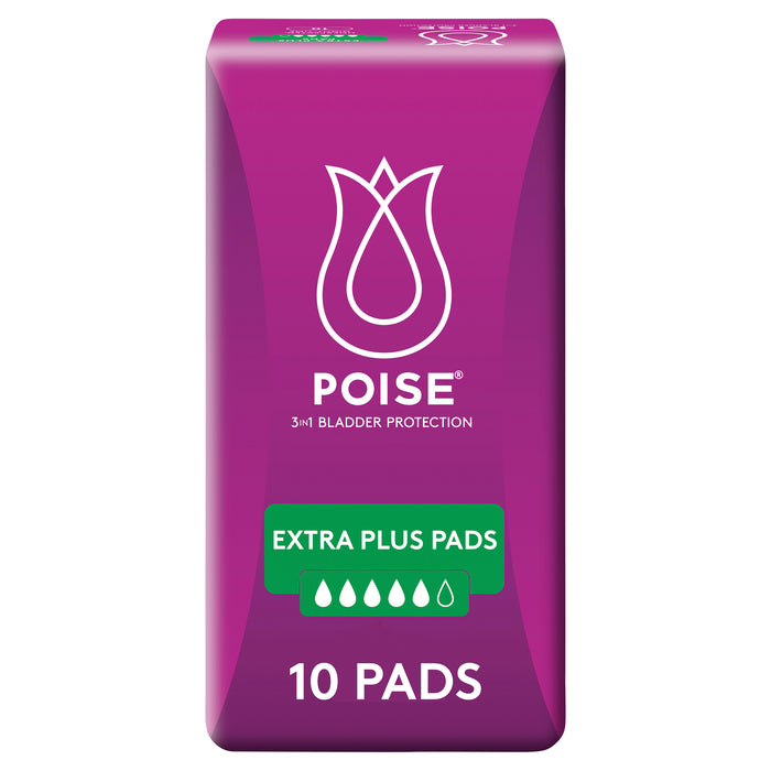 Poise Pads Extra Plus Absorbency 10