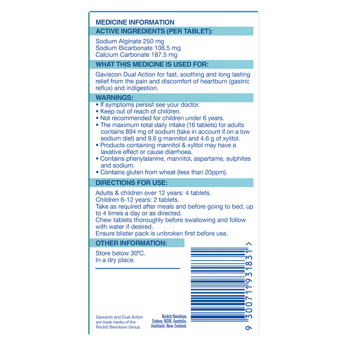 Gaviscon Dual Action Tablets 32