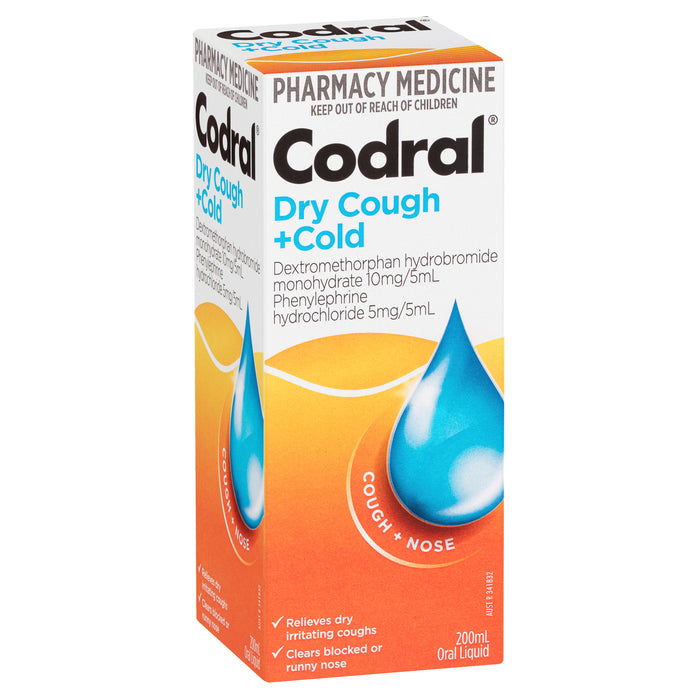 Codral Dry Cough + Cold 200ml.