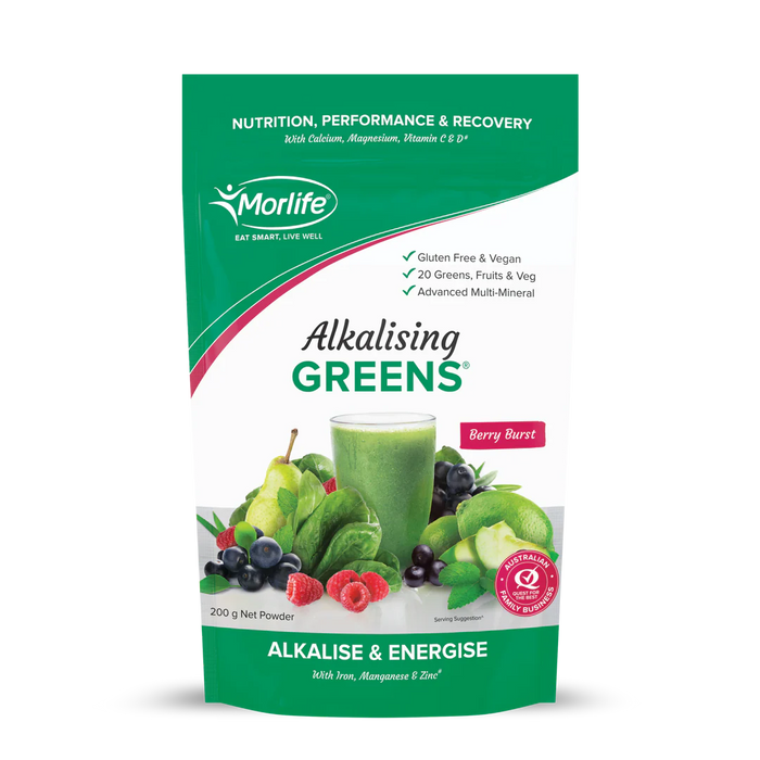 Morlife Alkalising Greens Berry Burst 200g
