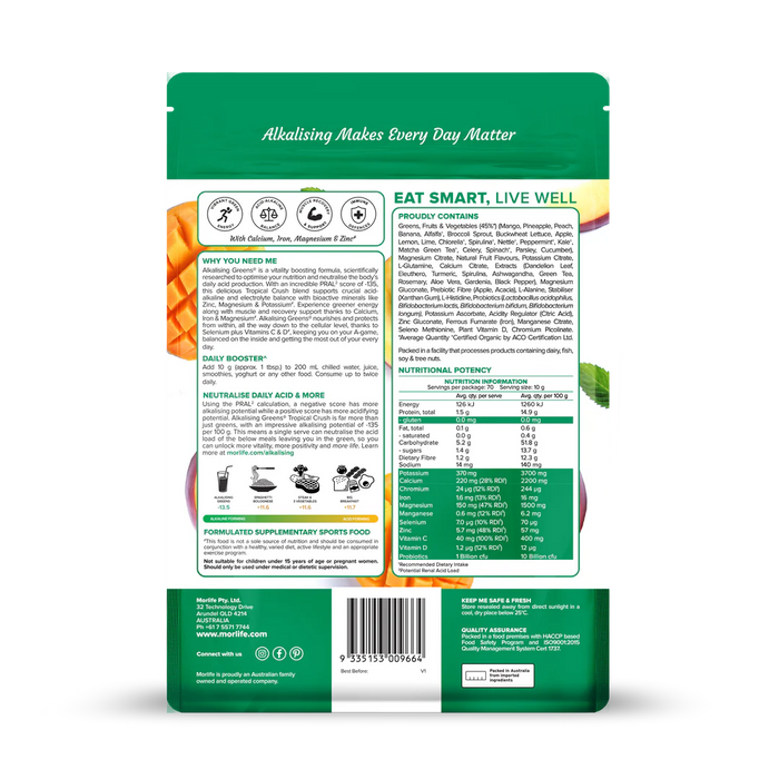 Morlife Alkalising Greens Tropical Crush 700g