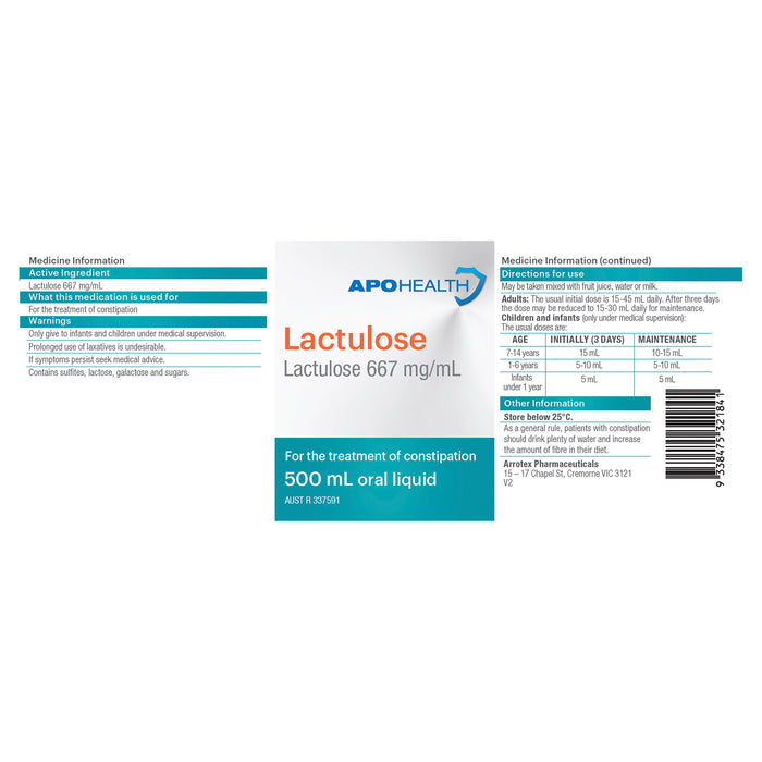 APO Lactulose Bottle 500ml.