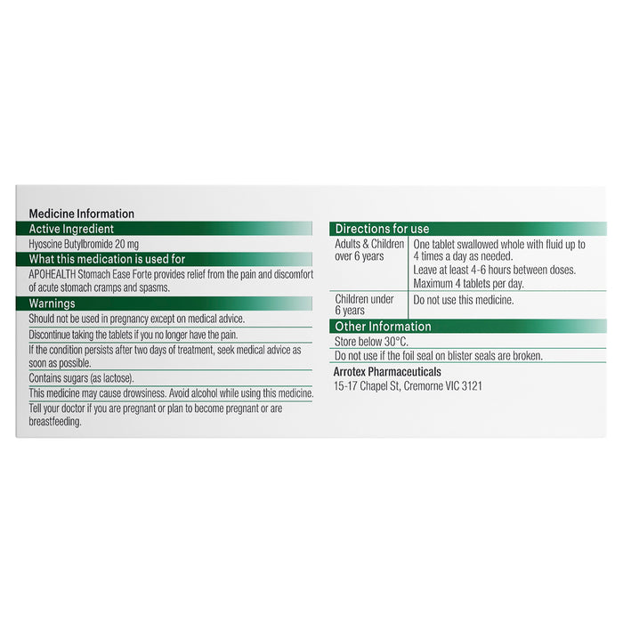 APO Stomach Ease Forte 20mg 10 Tablets.