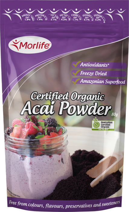 Morlife Acai Powder Certified Organic 80g