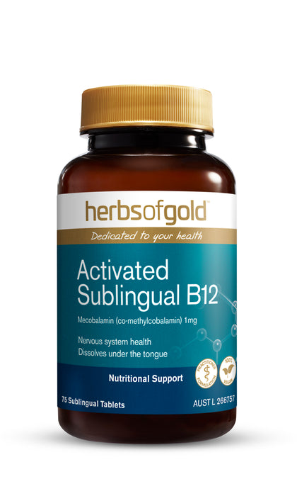 Herbs Of Gold Activated Sublingual B12 75 Tablets