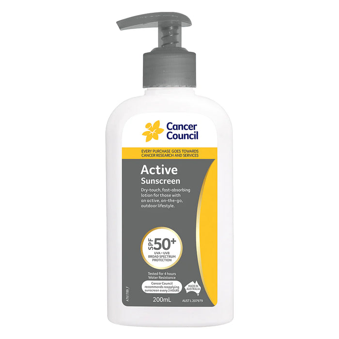 Cancer Council Active 50+ Pump 200ml