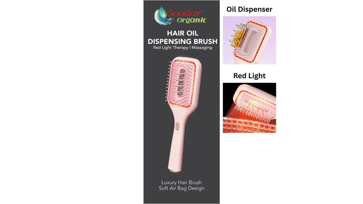 Soodox Organic Hair Oil Dispensing Brush Pink.