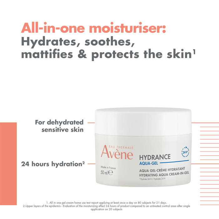 Avène Hydrance Aqua Cream-In-Gel Cohederm 50ml - Moisturiser For Dehydrated Skin.