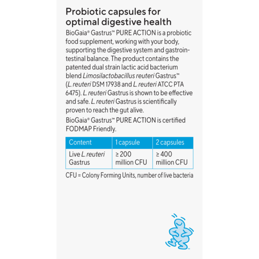 BioGaia Gastrus Pure Action Probiotic 60caps.