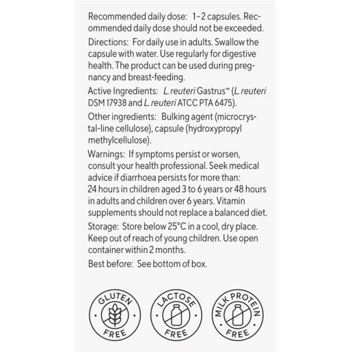 BioGaia Gastrus Pure Action Probiotic 60caps.