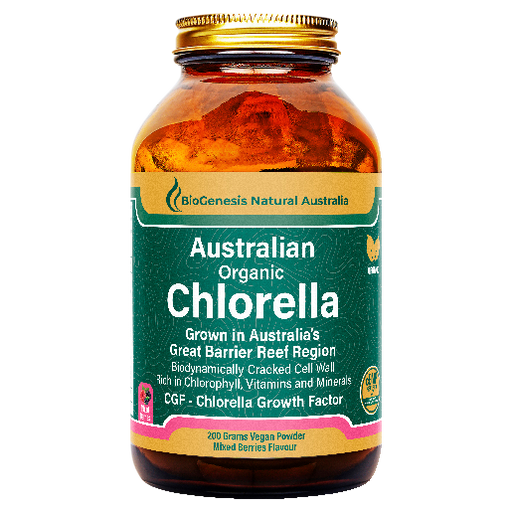 BioGenesis Australian Organic Chlorella Powder Berry 200g.