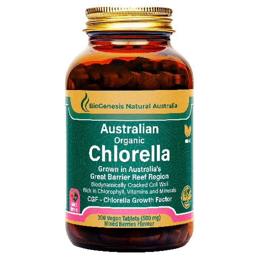 BioGenesis Australian Organic Chlorella Berry Flavoured 300 Tablets.