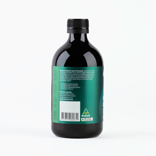 BioGenesis Australian Organic Liquid Chlorophyll Concentrate 500ml Peppermint Flavour