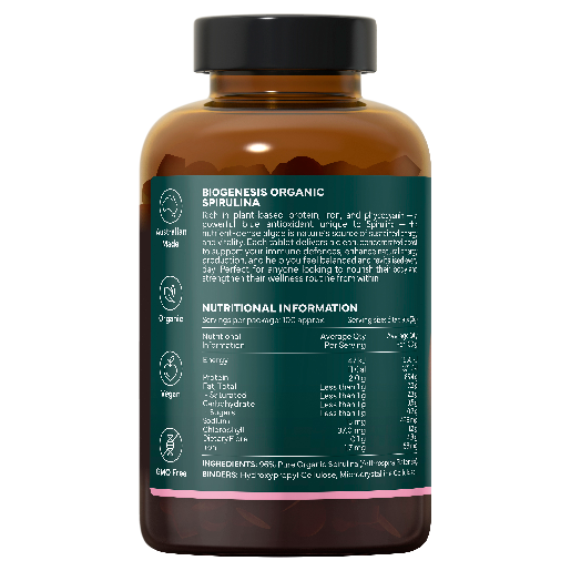 BioGenesis Organic Spirulina 600 Tablets
