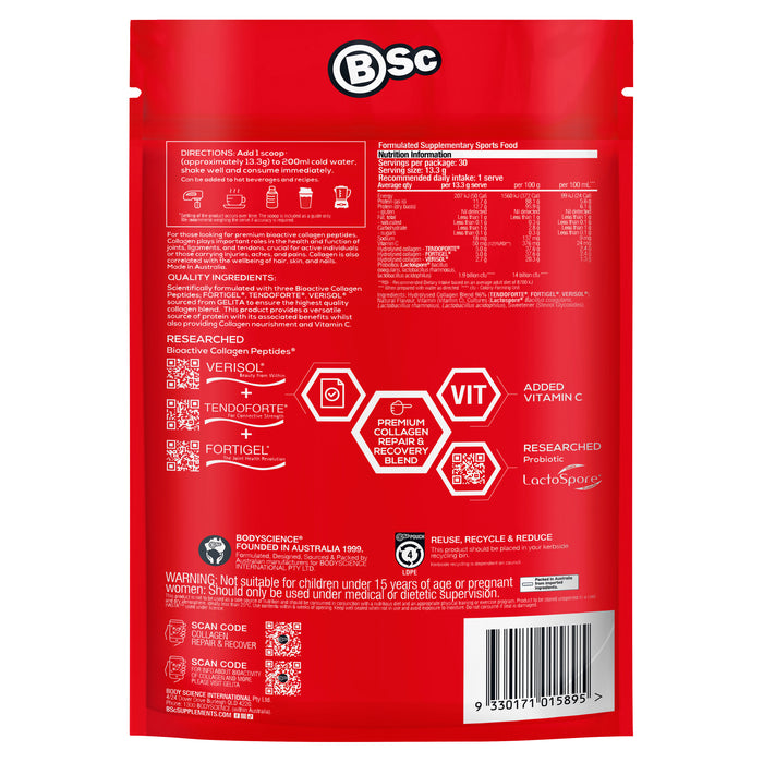 Body Science BSC Collagen Repair & Recover 400g Vanilla