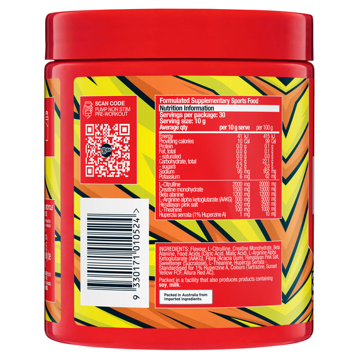 BSc PUMP Non Stim Pre-Workout  300g Orange Sherbet