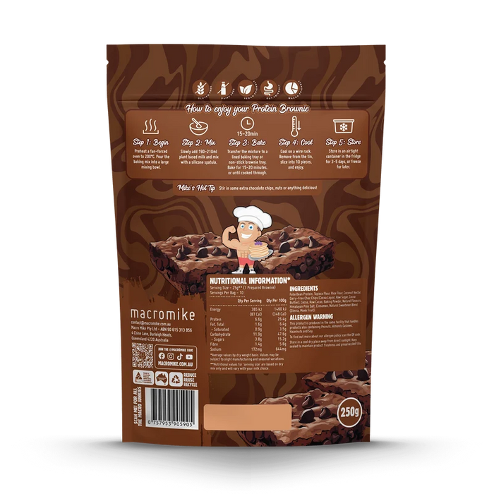 Macro Mike Protein Brownie Baking Mix Double Chocolate 250g.