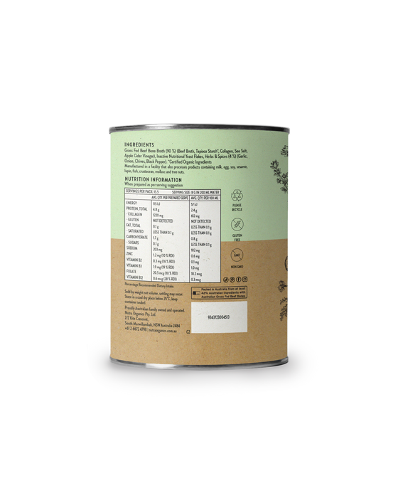 Nutra Organics Beef Bone Broth Powder Garden Herb 125g