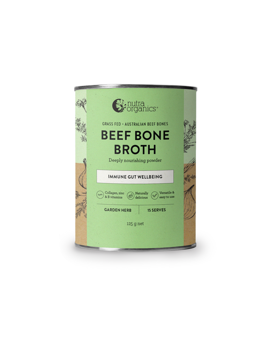 Nutra Organics Beef Bone Broth Powder Garden Herb 125g