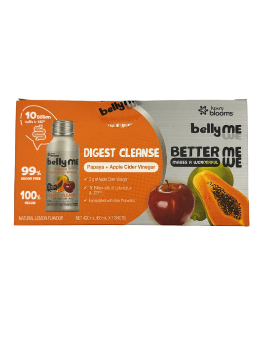 Henry Blooms Belly Me Digest Cleanse Papaya & ACV 60ml 7 Pack.