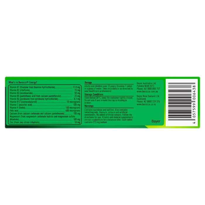 Berocca Energy Mango And Orange Effervescent Tablets 15