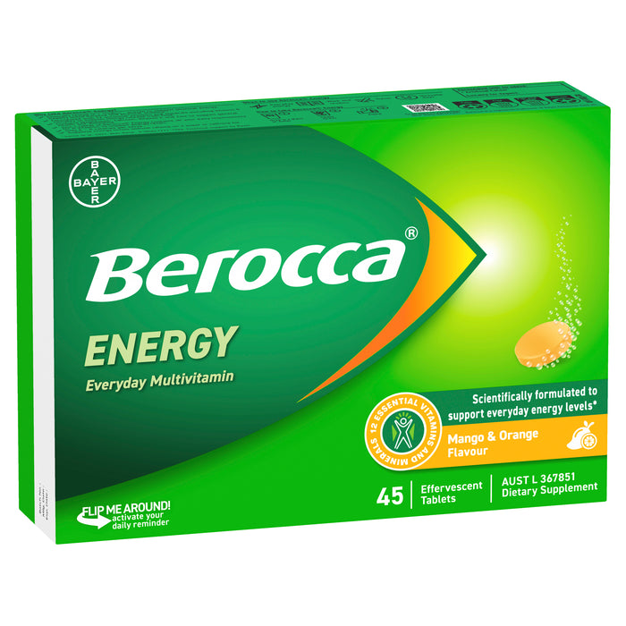 Berocca Energy Mango And Orange Effervescent Tablets 45