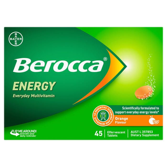 Berocca Energy Orange Effervescent Tablets 45
