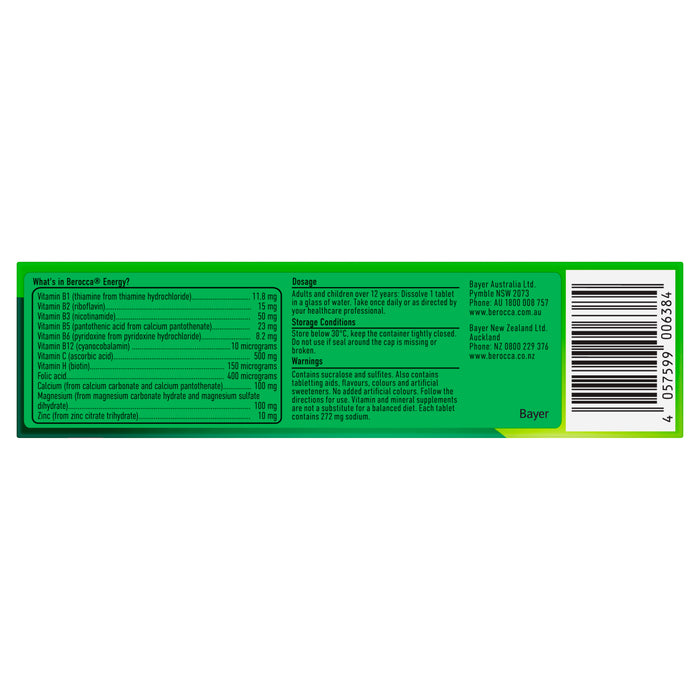 Berocca Energy Original Berry Effervescent Tablets 15