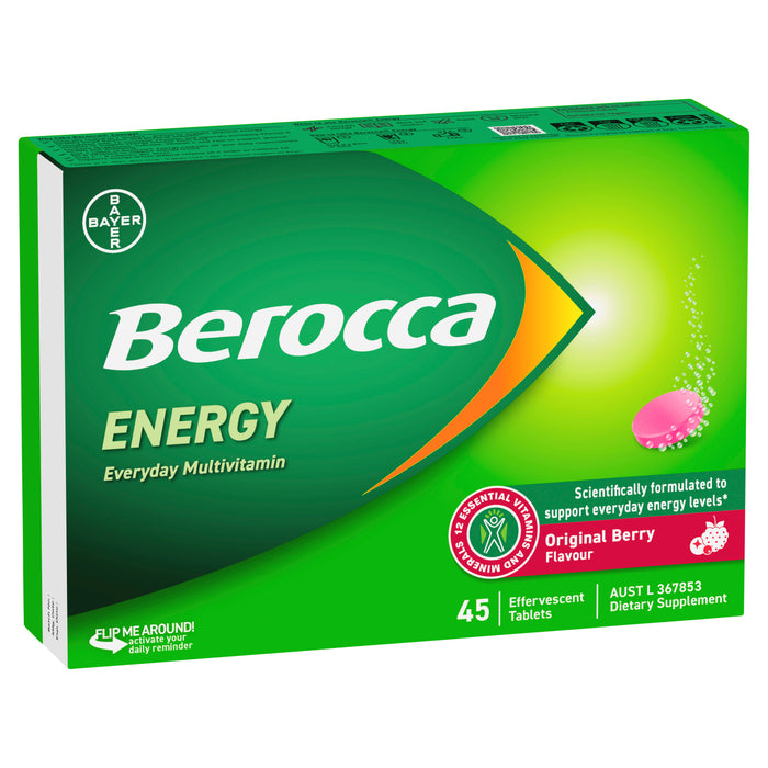 Berocca Energy Original Berry Effervescent Tablets 45