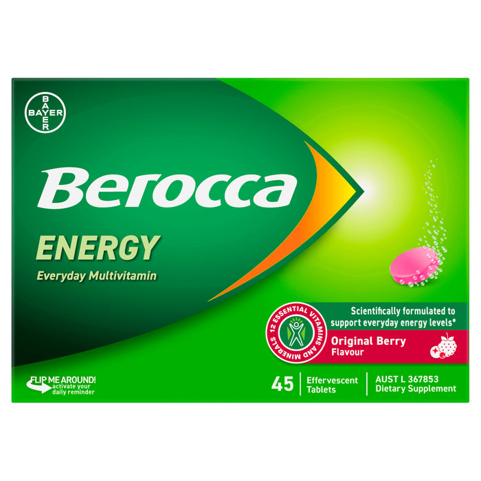 Berocca Energy Original Berry Effervescent Tablets 45