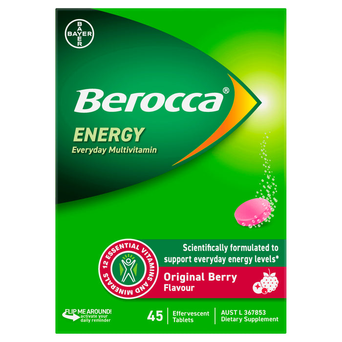 Berocca Energy Original Berry Effervescent Tablets 45