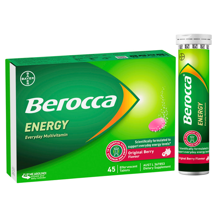 Berocca Energy Original Berry Effervescent Tablets 45