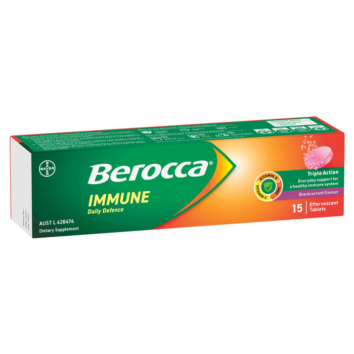 Berocca Immune Daily Defence Blackcurrant 15 Effervescent Tablets