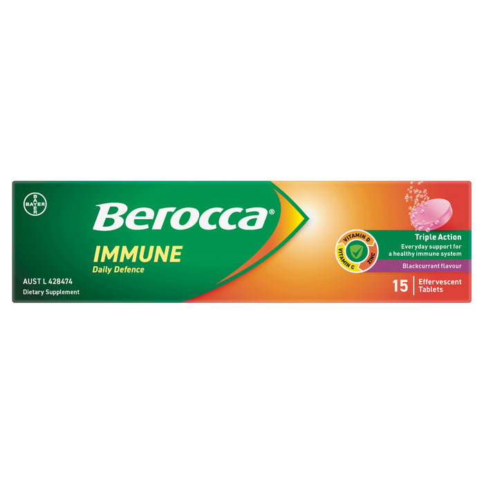 Berocca Immune Daily Defence Blackcurrant 15 Effervescent Tablets