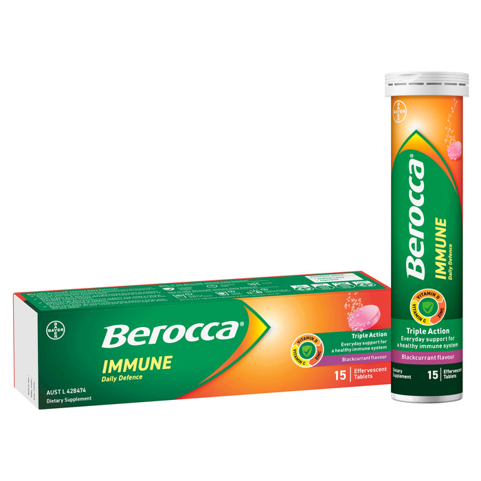 Berocca Immune Daily Defence Blackcurrant 15 Effervescent Tablets