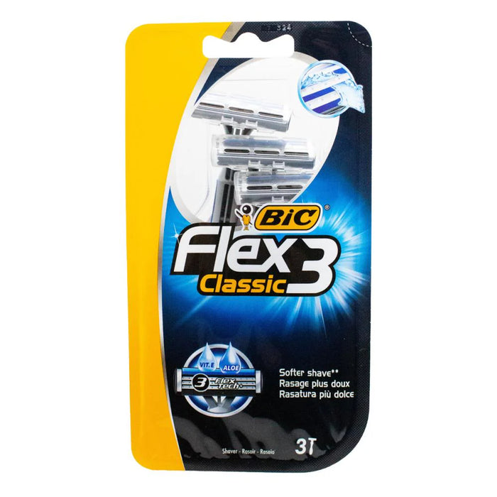 Bic Pk3 Razor Flex 3 Classic Vitamin E And Aloe