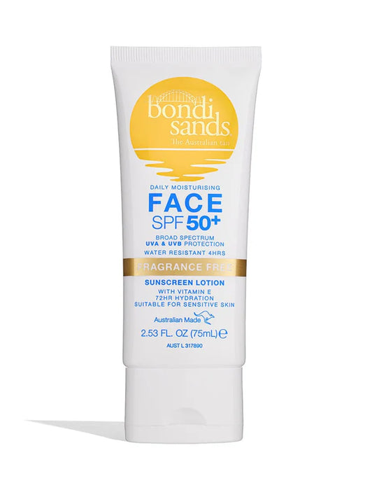 Bondi Sands Daily Moisturising Face Sunscreen Fragrance Free SPF 50+ 75ml