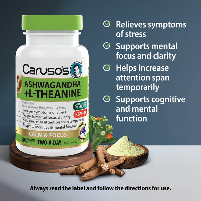 Caruso's Ashwagandha + L-Theanine 60 Tablets