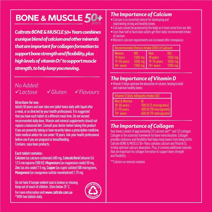 Caltrate Bone & Muscle 50 + Tablets 60