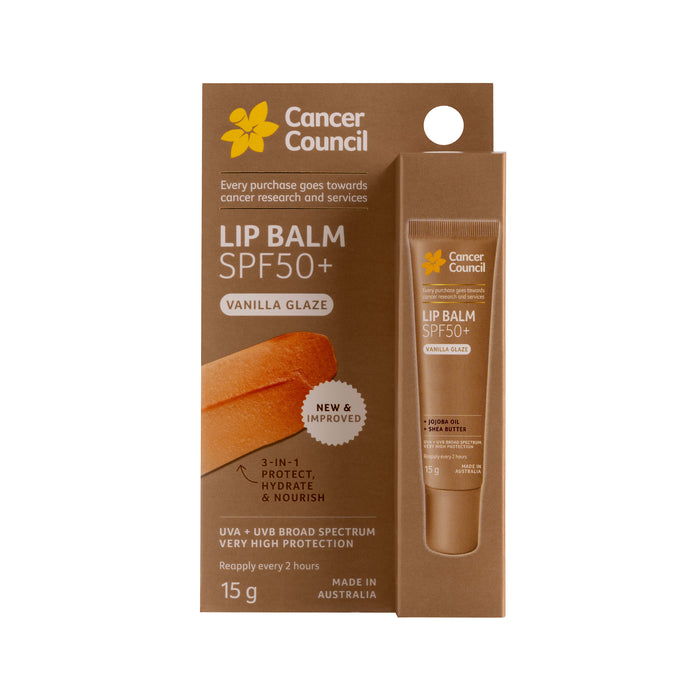 Cancer Council Lip Balm Spf50+ Vanilla Glaze 15g