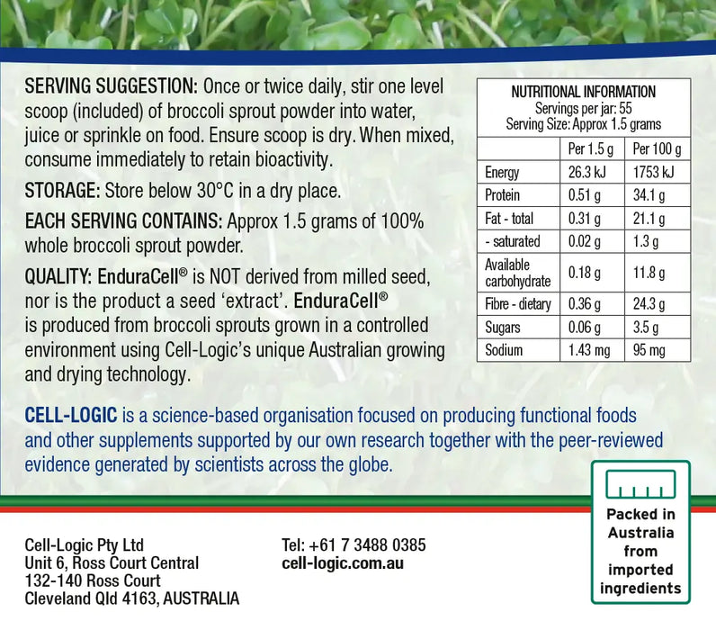 Cell-Logic Enduracell Broccoli Sprout Powder 80g
