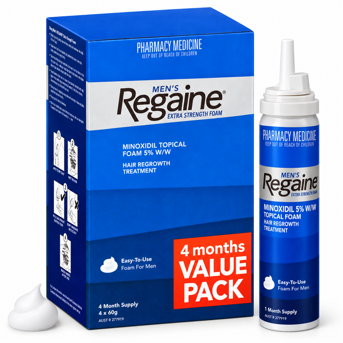 Regaine Men’s Extra Strength Minoxidil Foam 4 x 60g (4 Months)