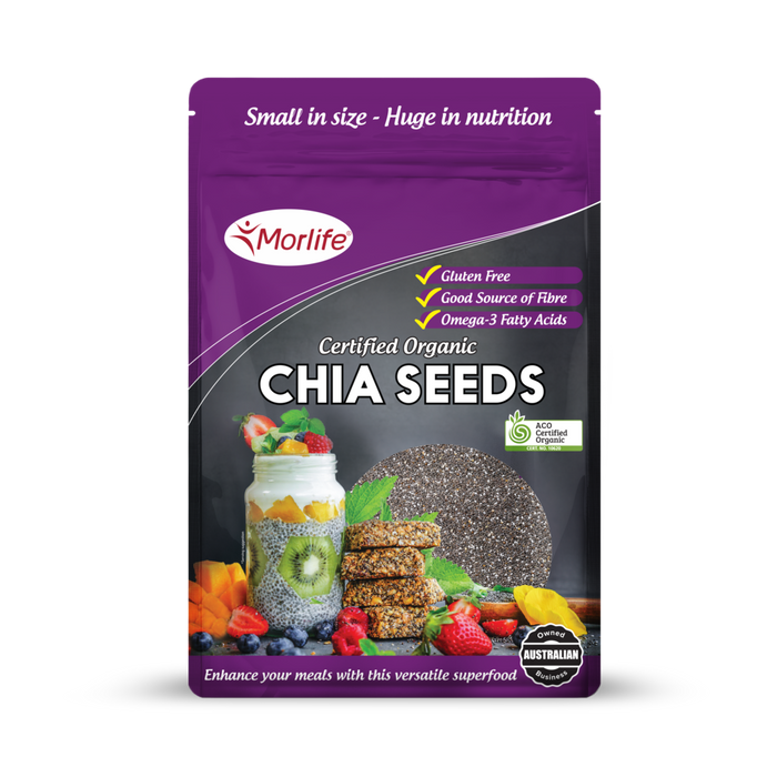 Morlife Chia Seeds Black Certified Organic 1kg