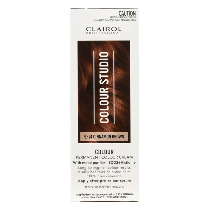 Clairol Professional Permanent Colour Cream Colour Studio 5/74 Cinnamon Brown